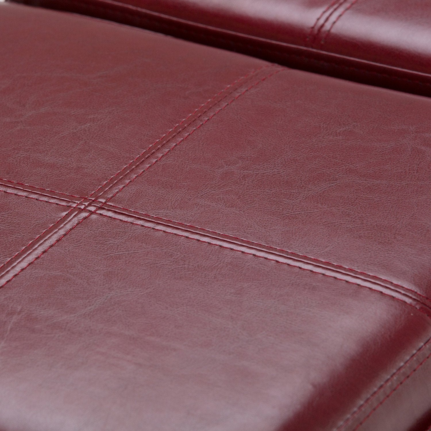 Radicchio Red Vegan Leather | Avalon Vegan Leather 5 piece Storage Ottoman