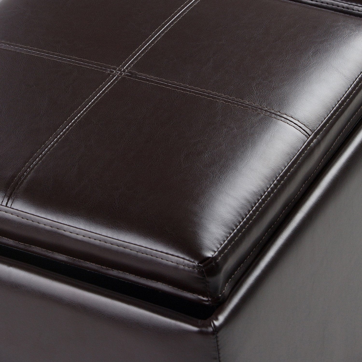 Tanners Brown Vegan Leather | Avalon Vegan Leather 5 piece Storage Ottoman