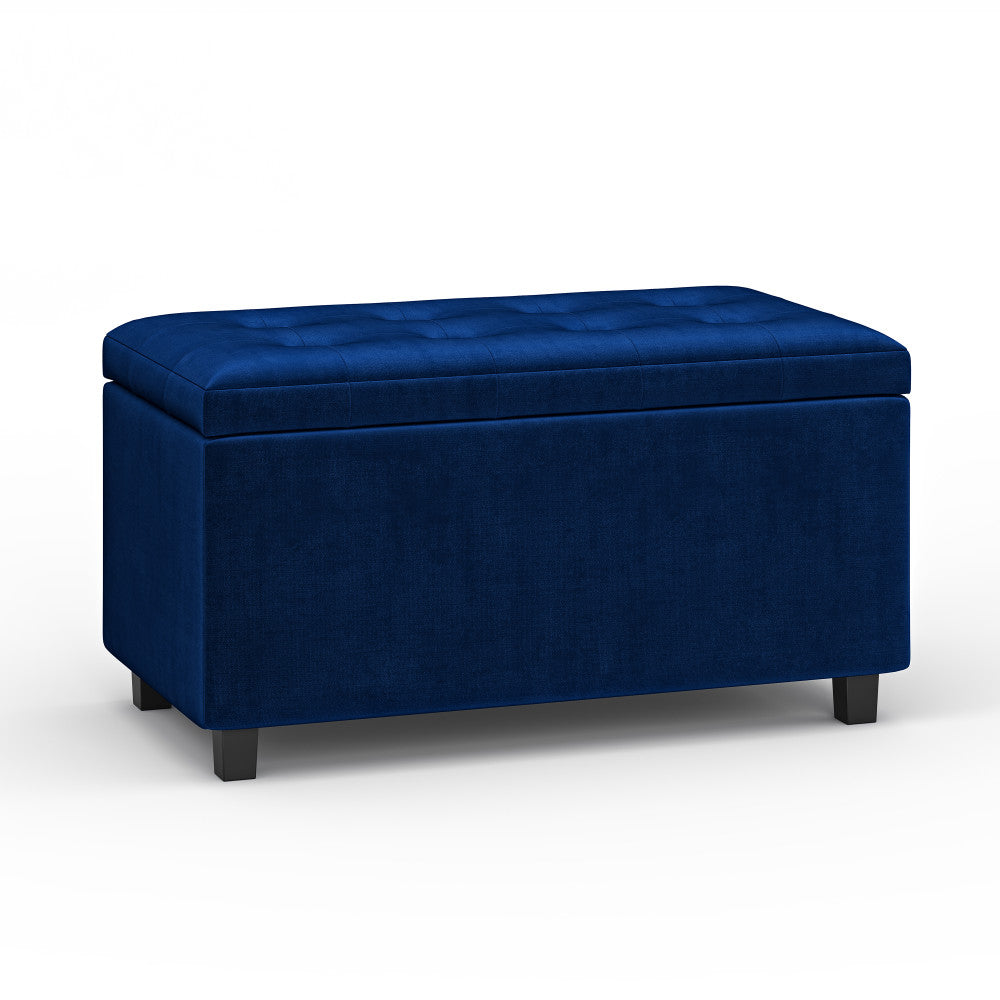 Blue Velvet Fabric | Cosmopolitan Storage Ottoman in Velvet Fabric