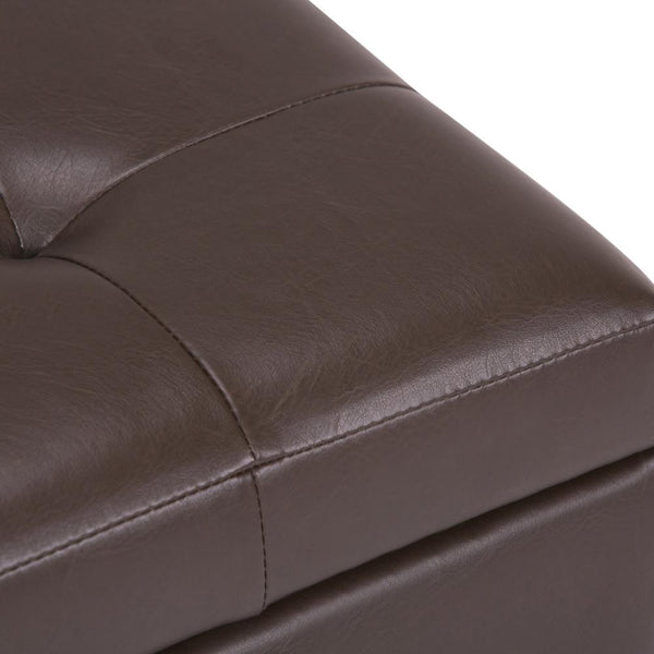 Chocolate Brown Vegan Leather | Cosmopolitan Vegan Leather Storage Ottoman