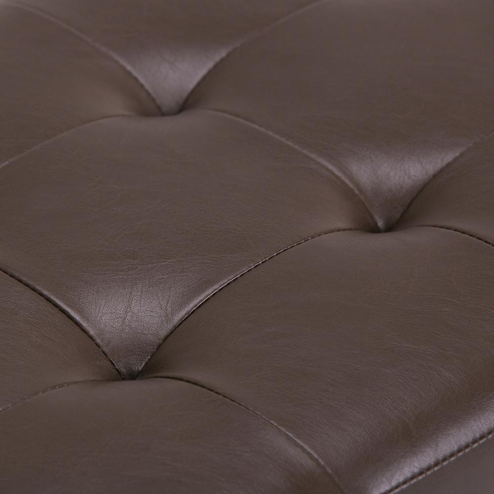 Chocolate Brown Vegan Leather | Cosmopolitan Vegan Leather Storage Ottoman