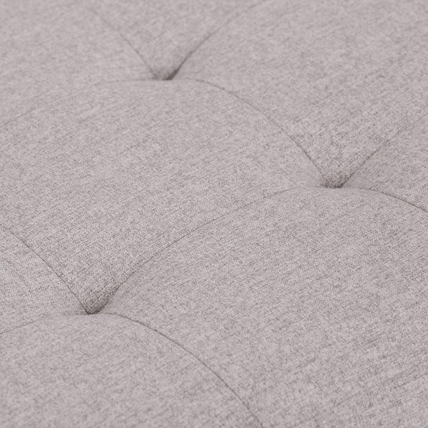 Cloud Grey Linen Style Fabric | Cosmopolitan Vegan Leather Storage Ottoman