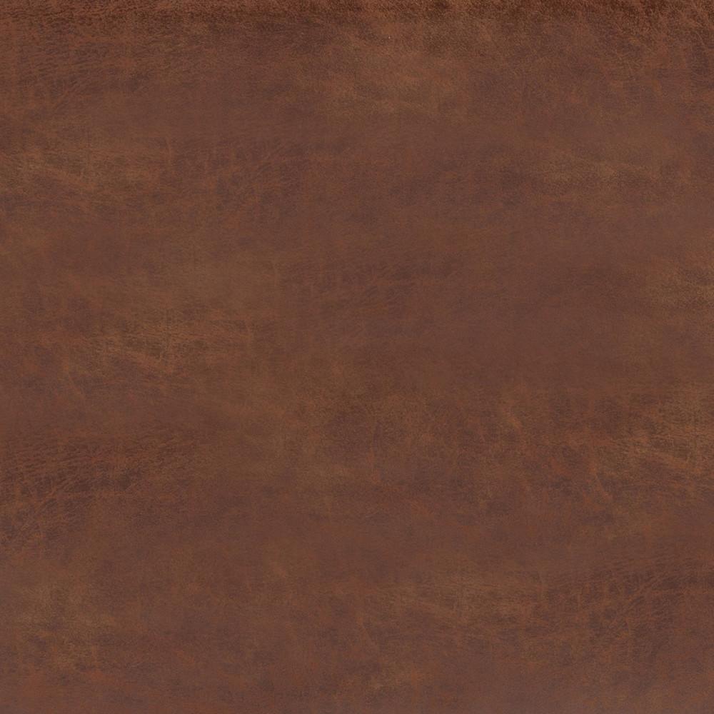 Distressed Saddle Brown Distressed Vegan Leather | Cosmopolitan Faux Air Leather Storage Ottoman