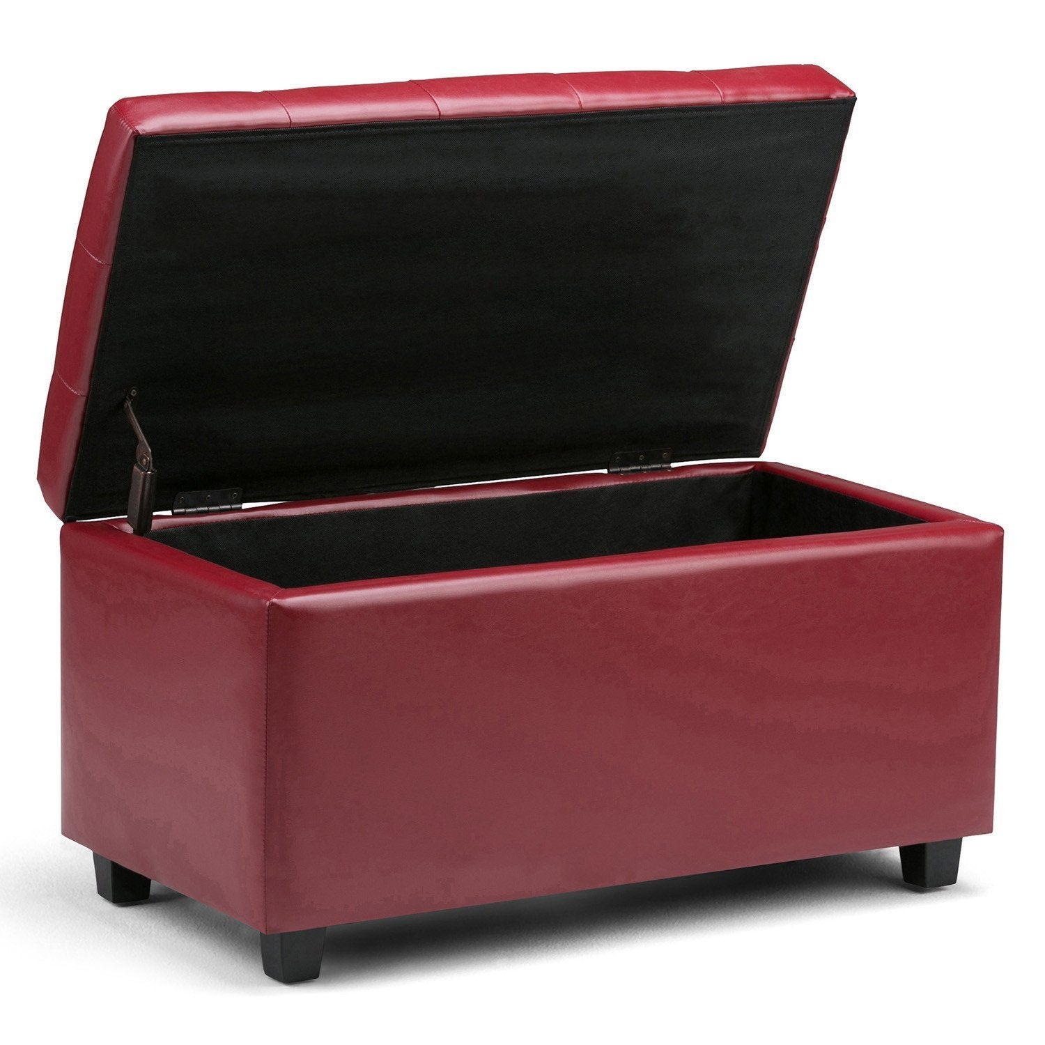 Red Vegan Leather | Cosmopolitan Vegan Leather Storage Ottoman