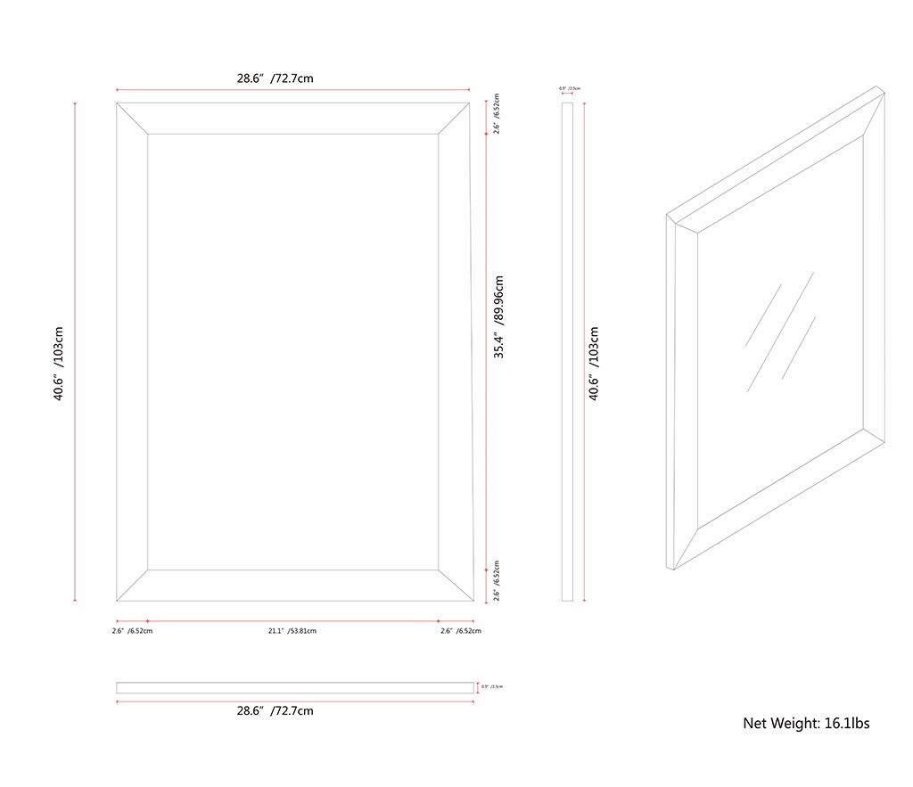 Athena Rectangular Decor Mirror