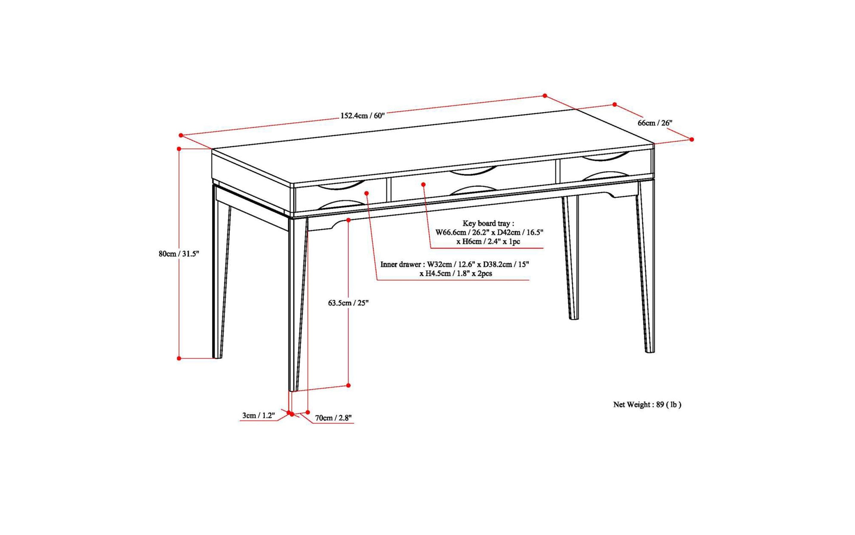 Farmhouse Grey | Harper 60 inch Desk