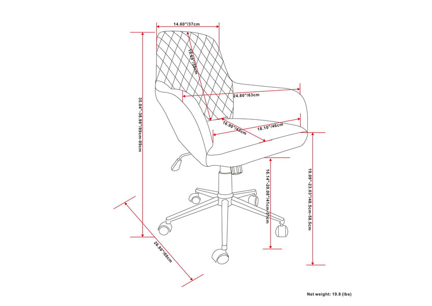 Distressed Grey Distressed Vegan  Leather | Goodwin Swivel Office Chair