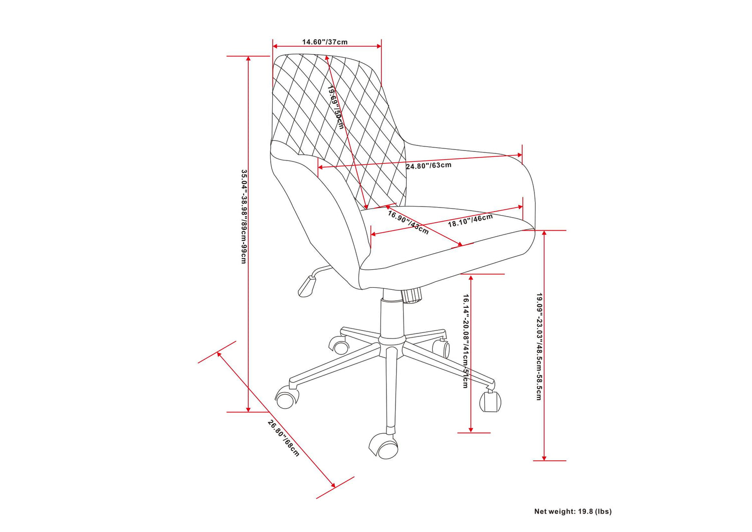 Distressed Grey Distressed Vegan  Leather | Goodwin Swivel Office Chair