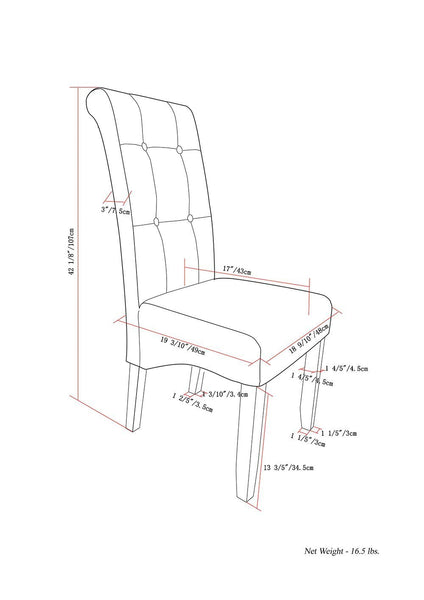 Satin Cream Vegan Leather | Cosmopolitan Deluxe Tufted Parson Chair (Set of 2)