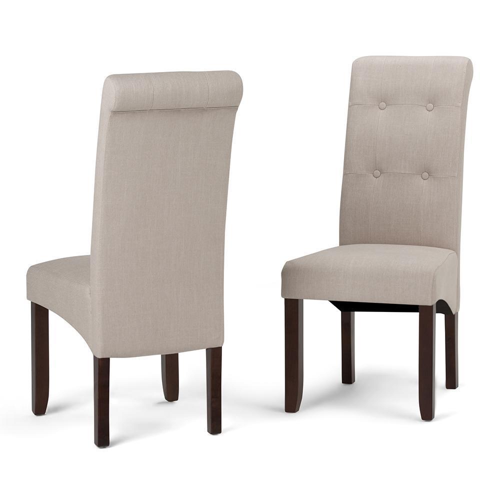 Natural Linen Style Fabric | Cosmopolitan Deluxe Tufted Parson Chair (Set of 2)