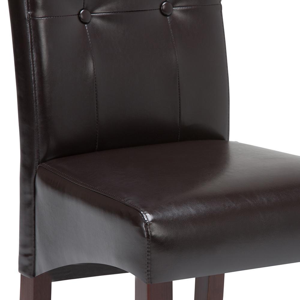 Tanners Brown Vegan Leather | Cosmopolitan Deluxe Tufted Parson Chair (Set of 2)