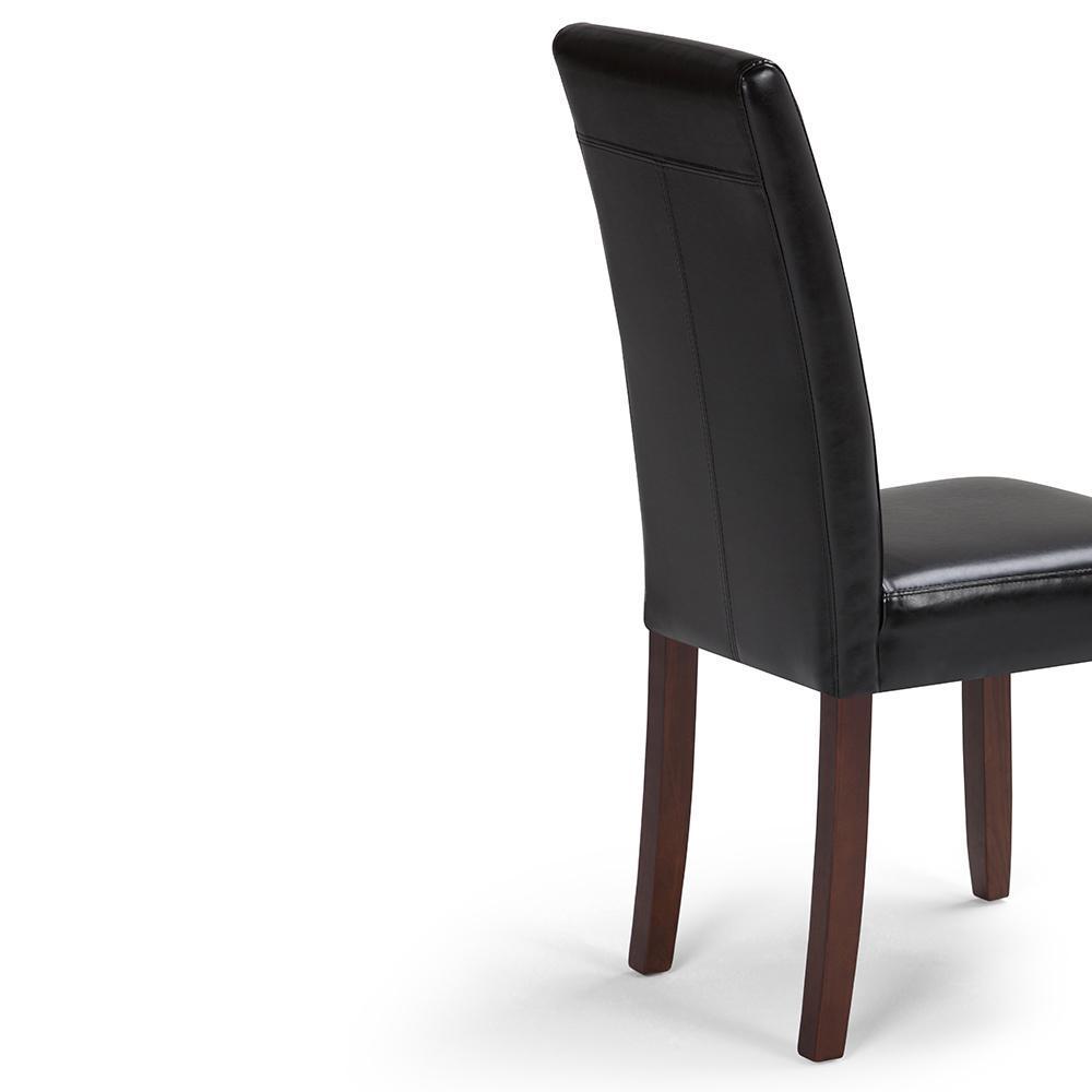 Midnight Black Vegan Leather | Acadian Faux Leather Parson Dining Chair (Set of 2)