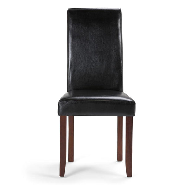 Midnight Black Vegan Leather | Acadian Faux Leather Parson Dining Chair (Set of 2)
