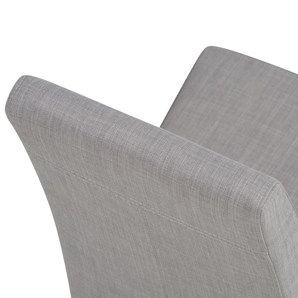 Dove Grey Linen Style Fabric | Acadian Faux Leather Parson Dining Chair (Set of 2)