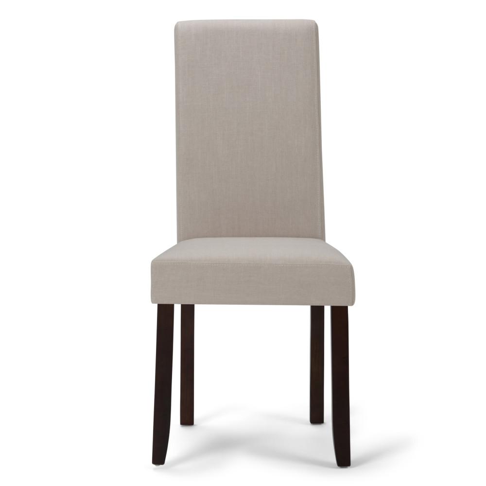 Light Beige Linen Style Fabric | Acadian Linen Look Fabric Parson Dining Chair (Set of 2)