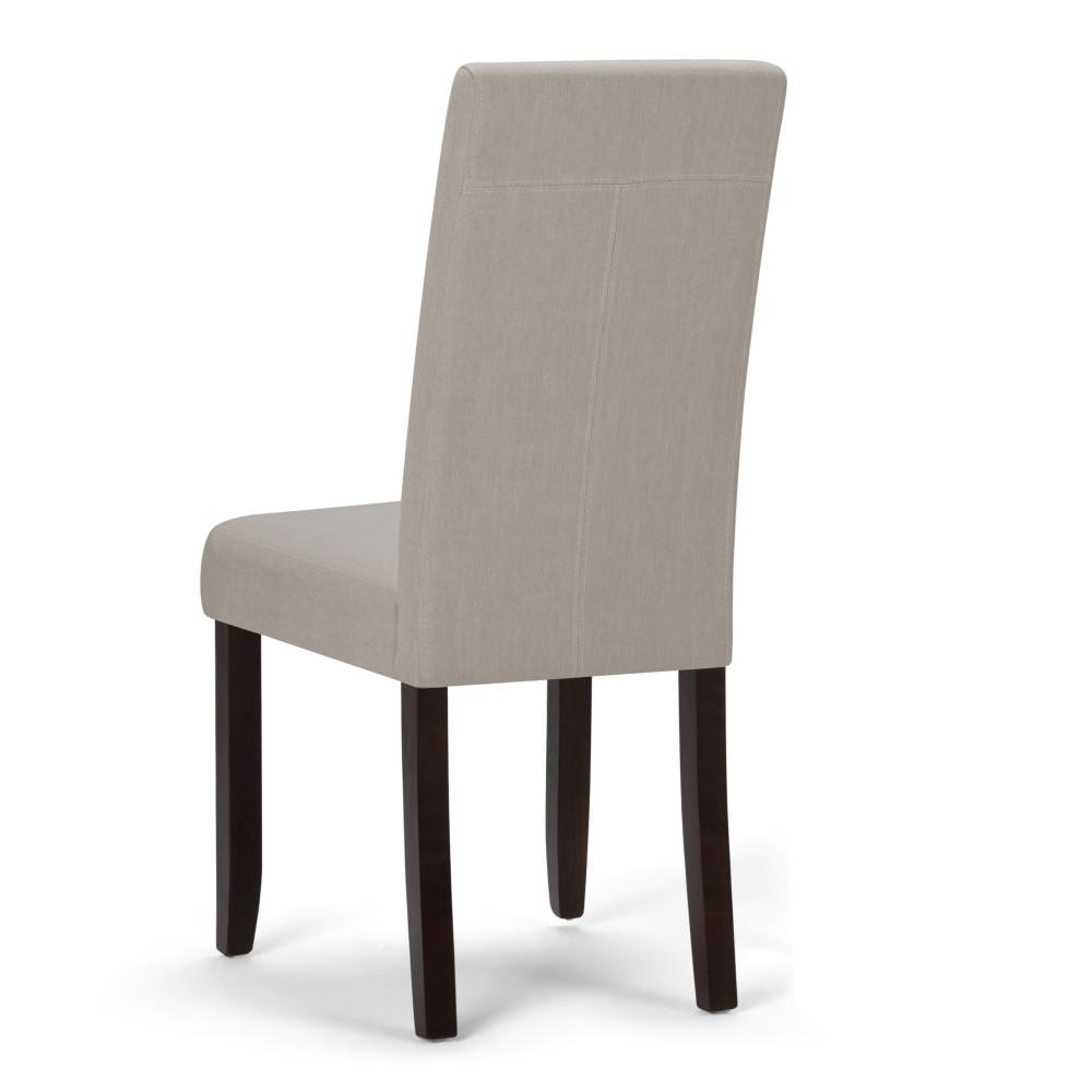 Light Beige Linen Style Fabric | Acadian Linen Look Fabric Parson Dining Chair (Set of 2)