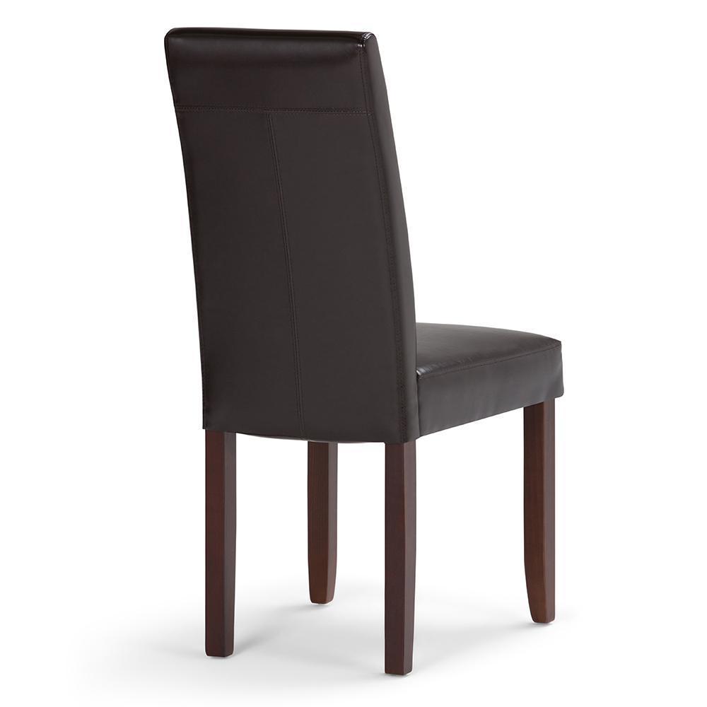 Tanners Brown Vegan Leather | Acadian Faux Leather Parson Dining Chair (Set of 2)