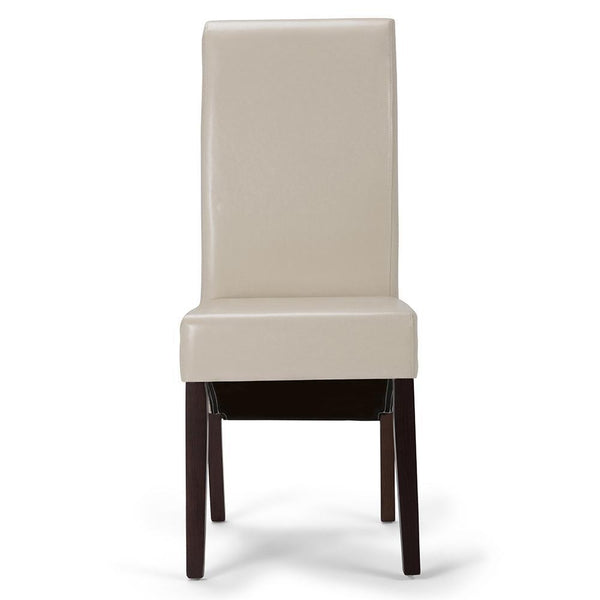  Satin Cream Vegan Leather | Avalon Deluxe Parson Dining Chair (Set of 2)
