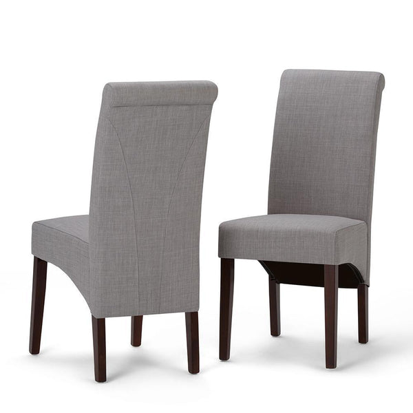  Dove Grey Linen Style Fabric | Avalon Deluxe Parson Dining Chair (Set of 2)