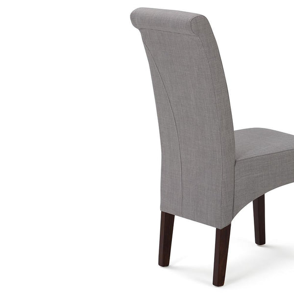  Dove Grey Linen Style Fabric | Avalon Deluxe Parson Dining Chair (Set of 2)