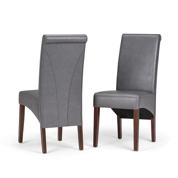 Stone Grey Vegan Leather | Avalon Deluxe Parson Dining Chair (Set of 2)