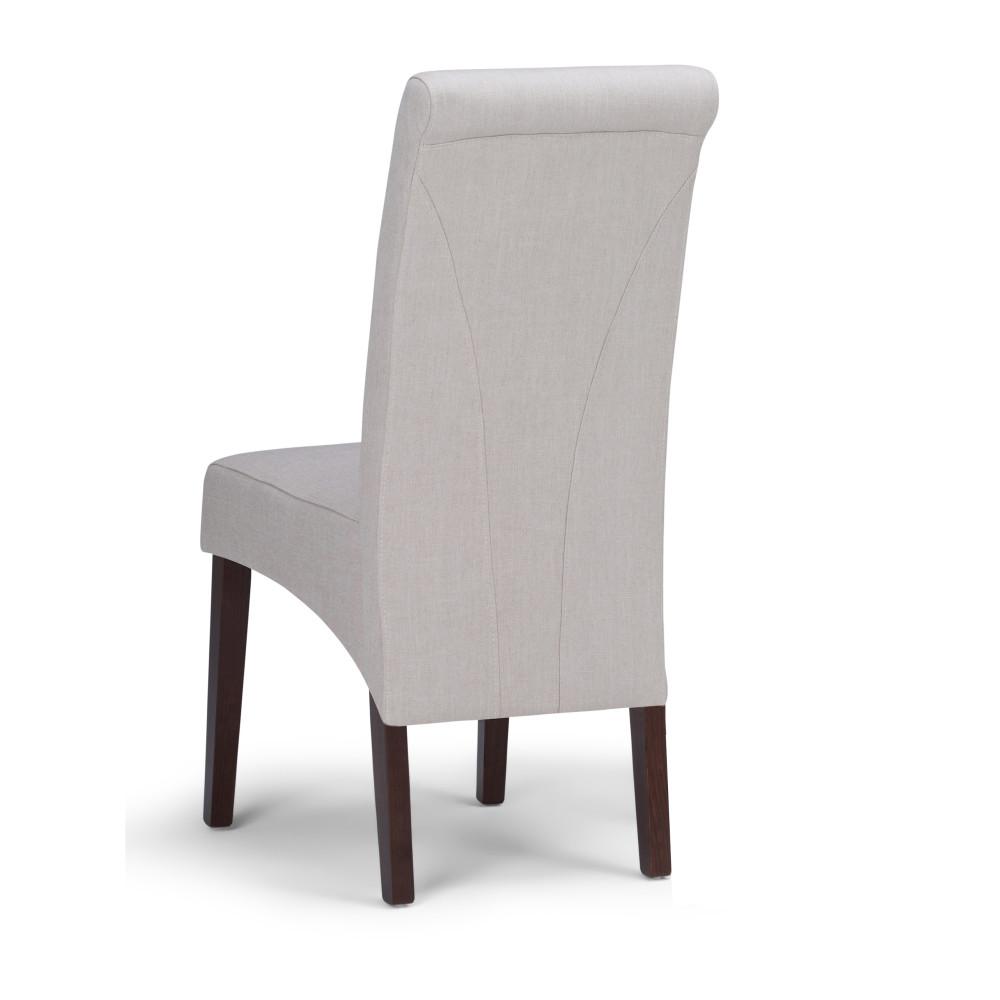 Light Beige Linen Style Fabric | Avalon Deluxe Parson Dining Chair (Set of 2)